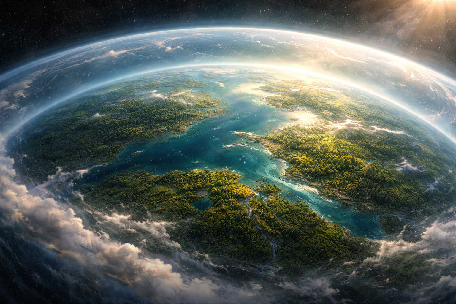 홍수 이전 지구 수증기 궁창 상상도